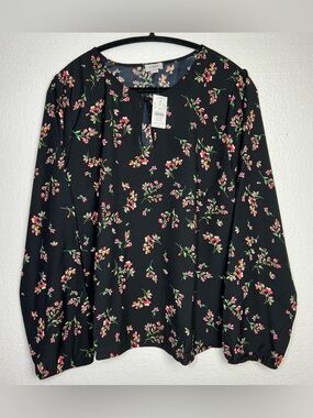 J.Crew floral keyhole blouse size 2X NWT
